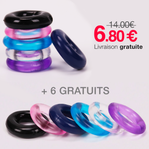 Lot 6 Cockrings Donuts Extensibles + 6 gratuits